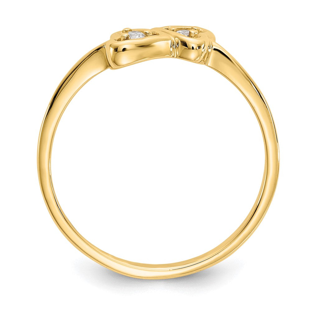 14k A Diamond heart ring