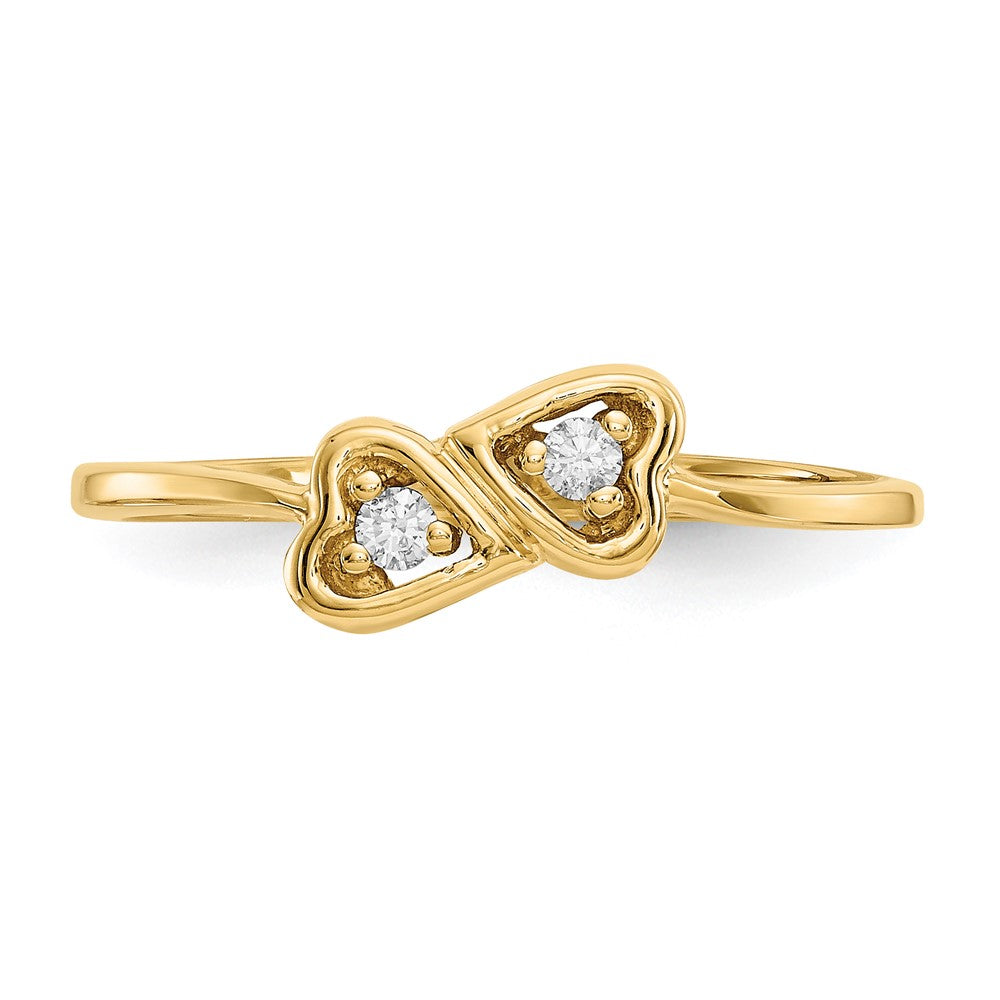 14k AAA Diamond heart ring