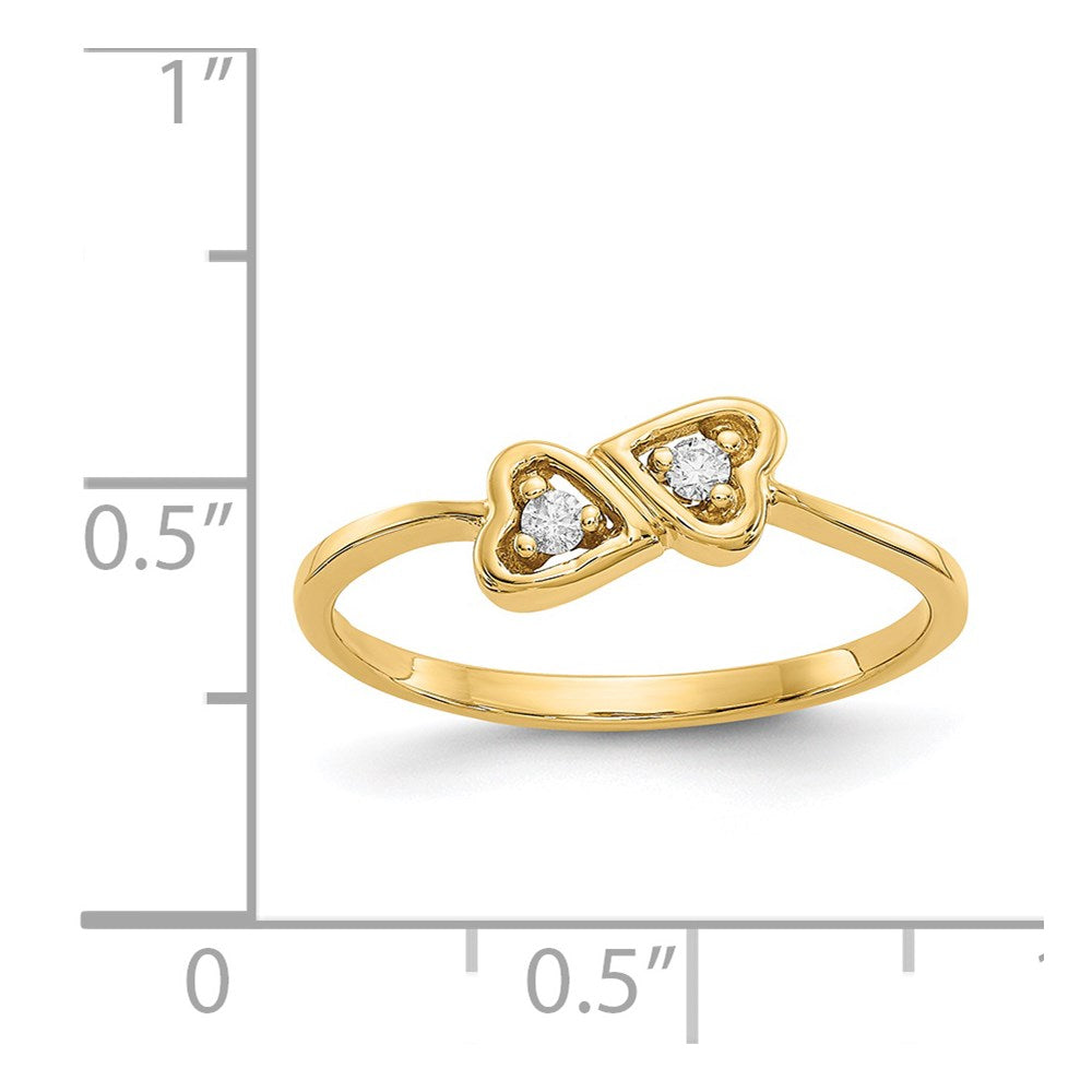 14k A Diamond heart ring