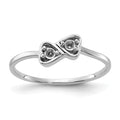 14k White Gold Polished Heart Ring Mounting