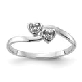 14k White Gold Polished .02ct. Diamond Heart Ring Mounting