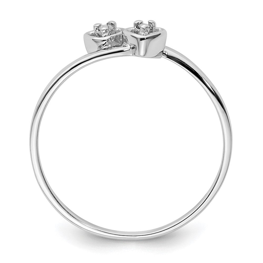 14k White Gold AAA Diamond heart ring