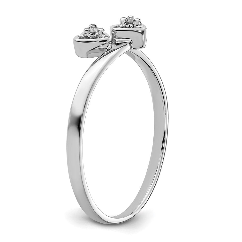 14k White Gold AAA Diamond heart ring