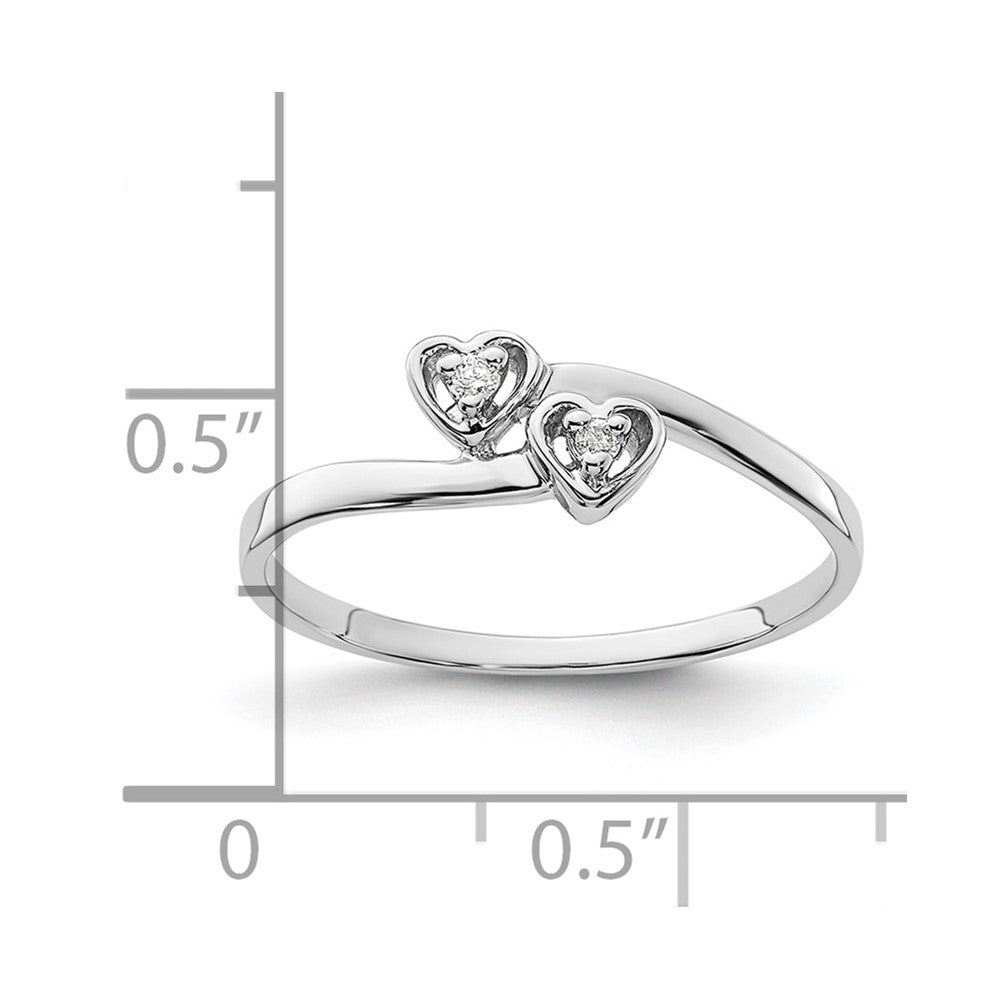 14k White Gold AAA Diamond heart ring