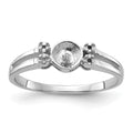 14k White Gold Polished Diamond & Pearl Ring Mounting