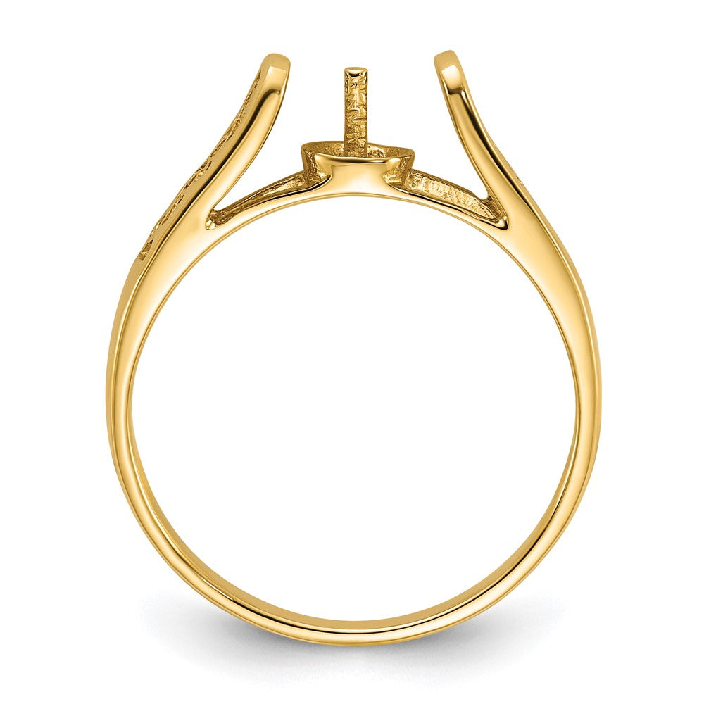 14k Polished Pearl Filigree Ring Mounting