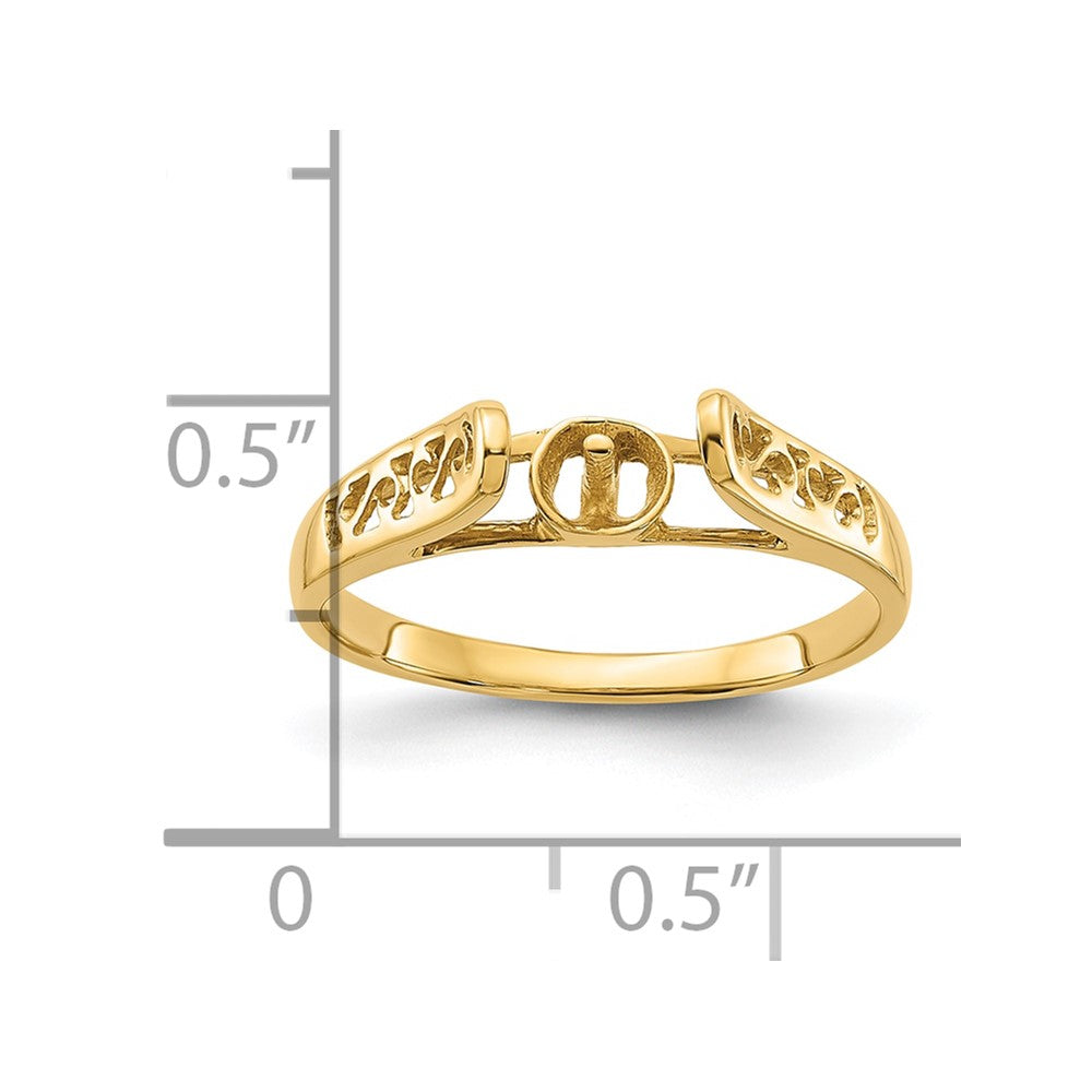 14k Polished Pearl Filigree Ring Mounting