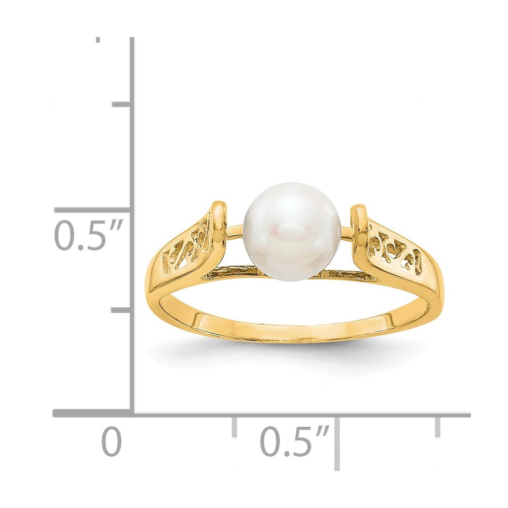 14k 6mm FW Cultured Pearl ring