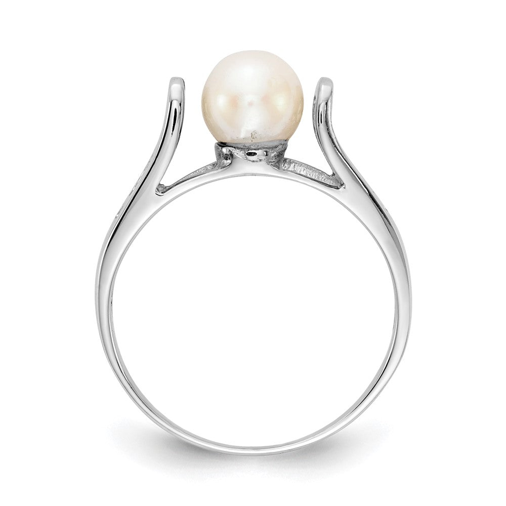 14k White Gold FW Cultured Pearl Ring