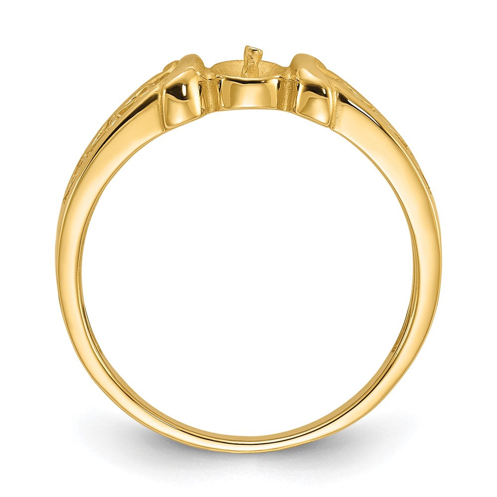 14k Polished Pearl Heart Ring Mounting