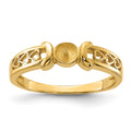 14k Polished Pearl Heart Ring Mounting