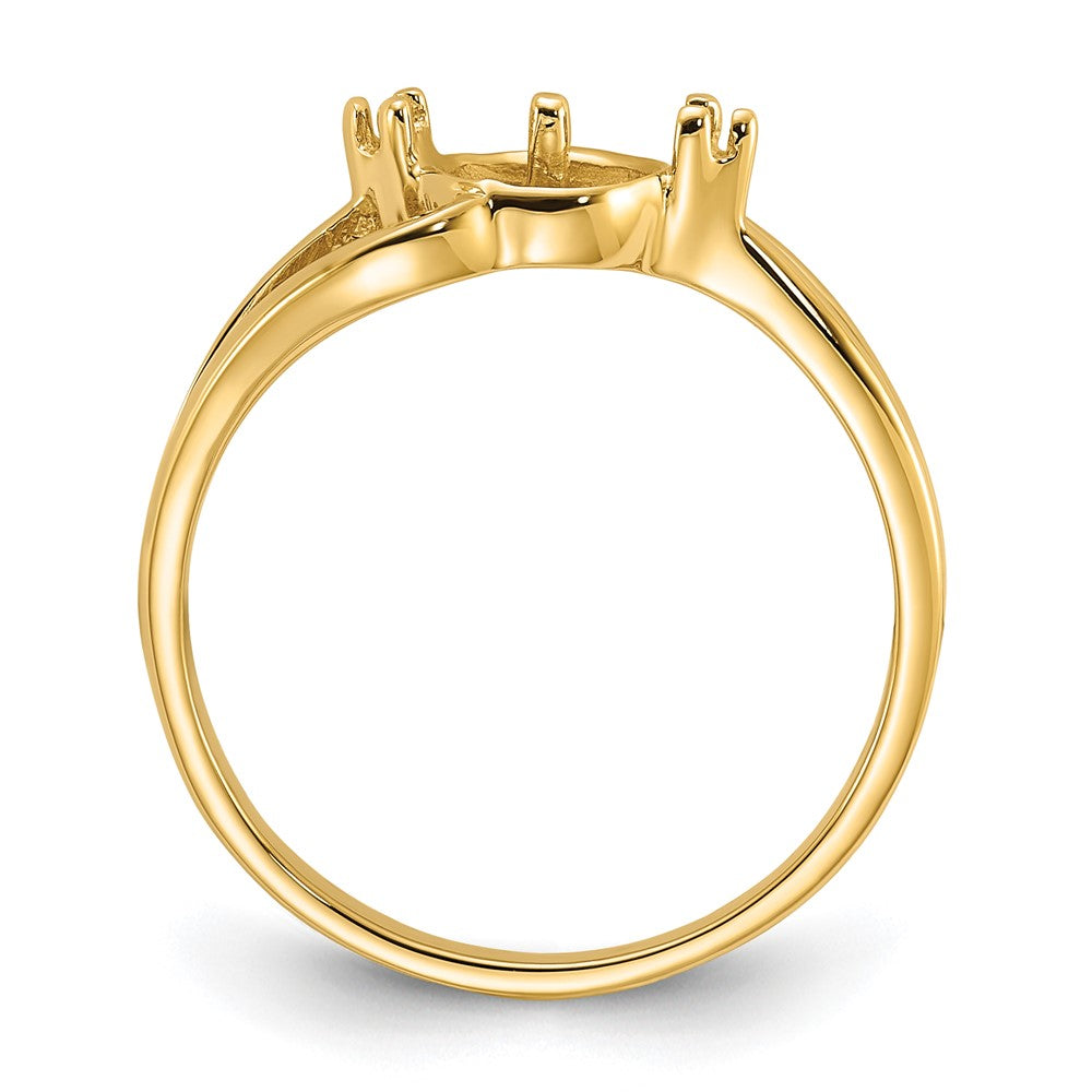 14k Polished Diamond & Pearl Ring Mounting