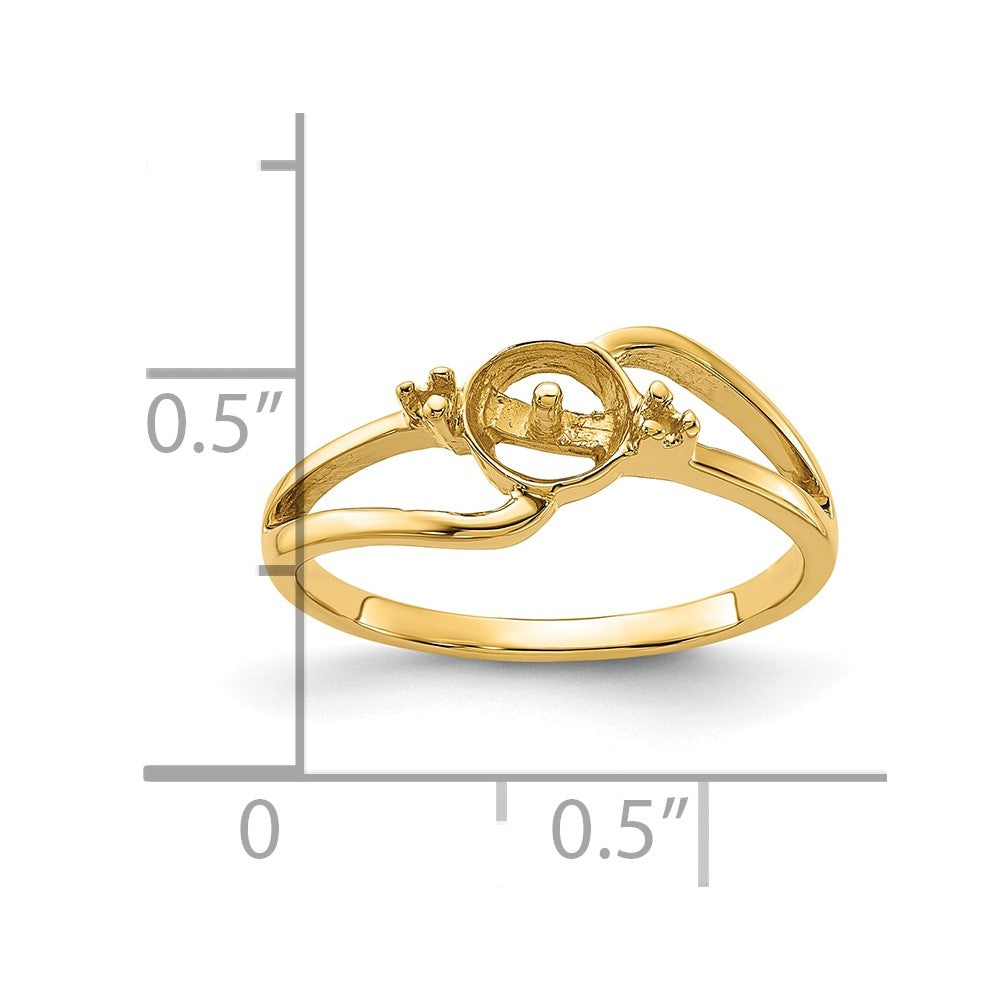 14k Polished Diamond & Pearl Ring Mounting
