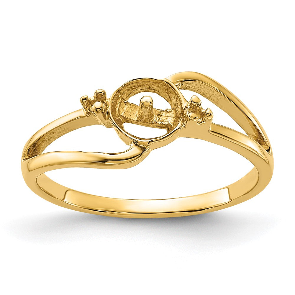 14k Polished Diamond & Pearl Ring Mounting