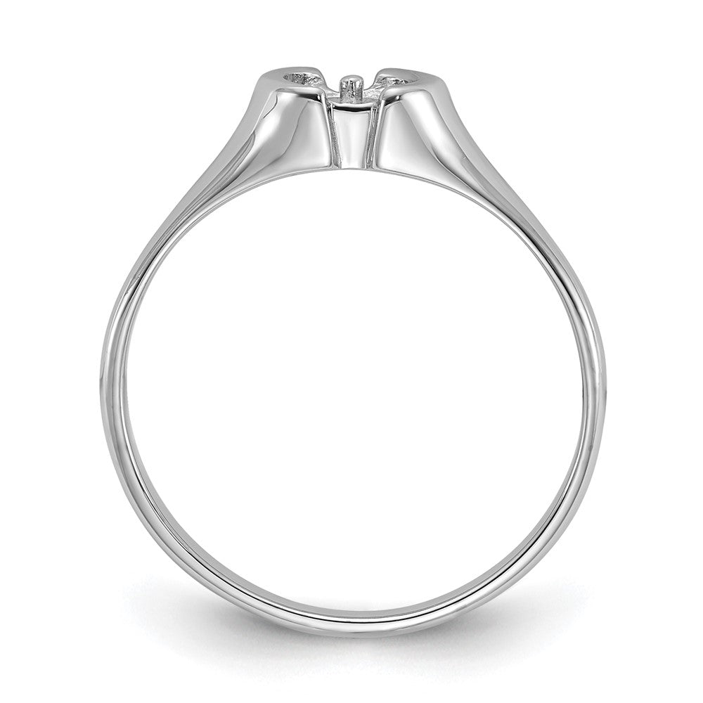 14k White Gold Polished Pearl Ring Mounting