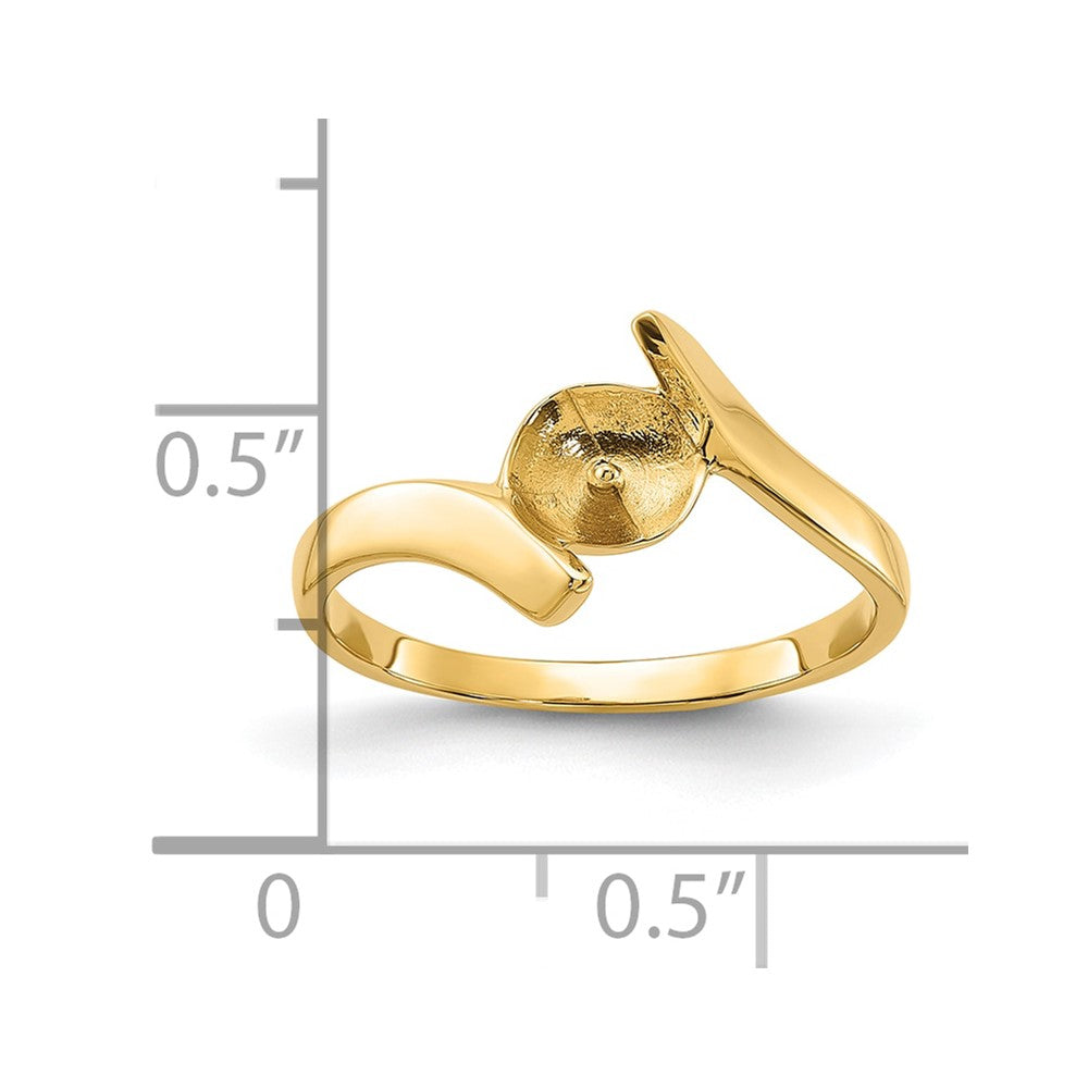 14k Polished Pearl Ring Mounting