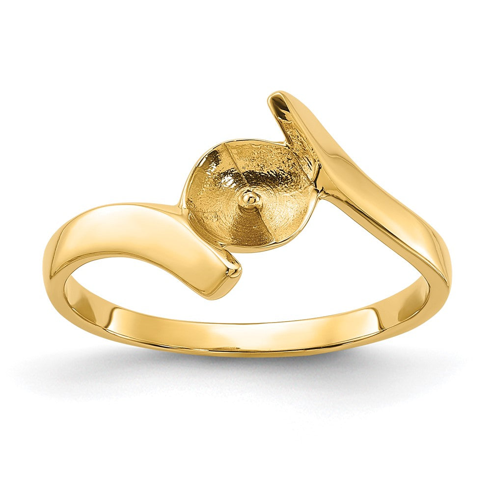 14k Polished Pearl Ring Mounting