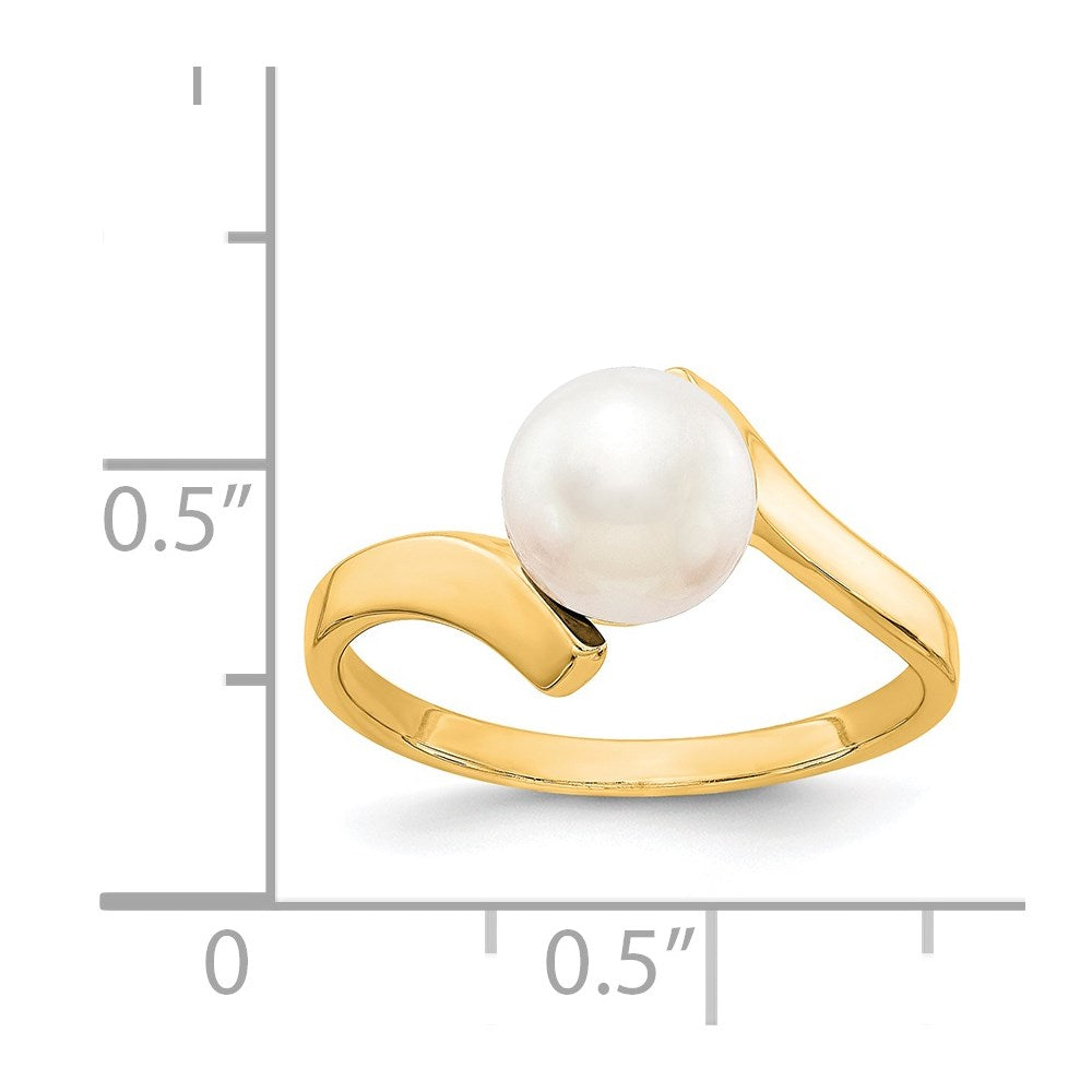 14k 7mm FW Cultured Pearl ring