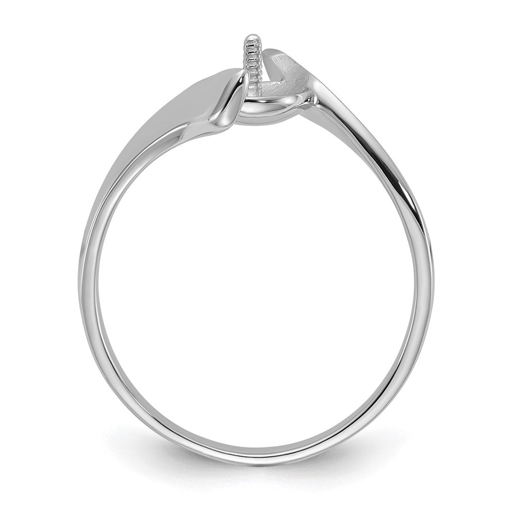 14k White Gold Polished Pearl Ring Mounting