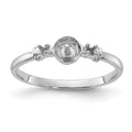 14k White Gold Polished Diamond & Pearl Ring Mounting