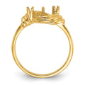 14k Polished Diamond & Pearl Ring Mounting