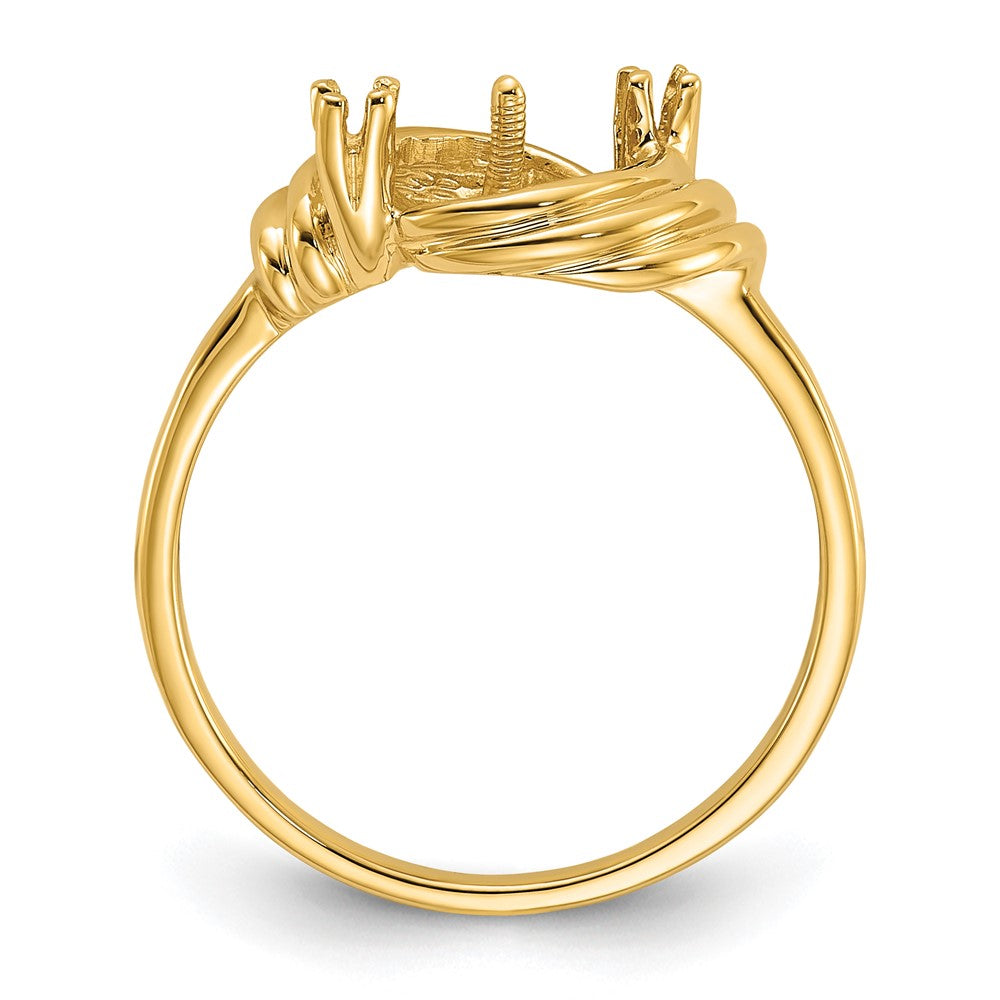 14k Polished Diamond & Pearl Ring Mounting