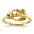14k Polished Diamond & Pearl Ring Mounting