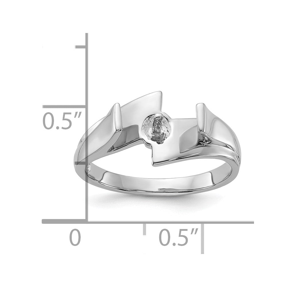 14k White Gold Polished Pearl Ring Mounting