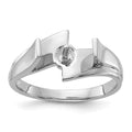 14k White Gold Polished Pearl Ring Mounting