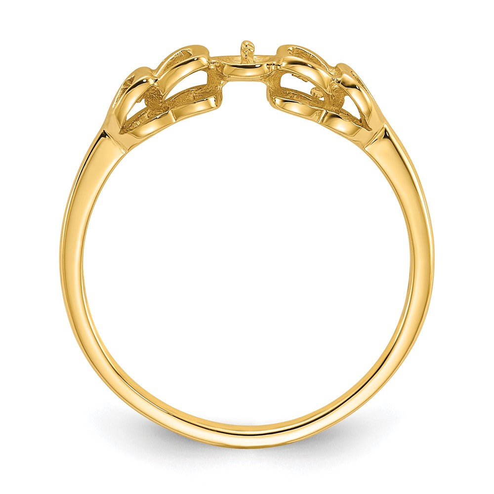 14k Polished Pearl Ring Mounting