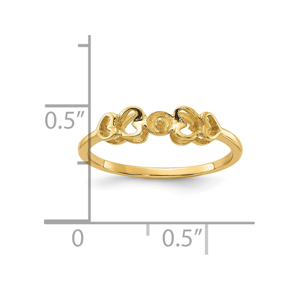 14k Polished Pearl Ring Mounting