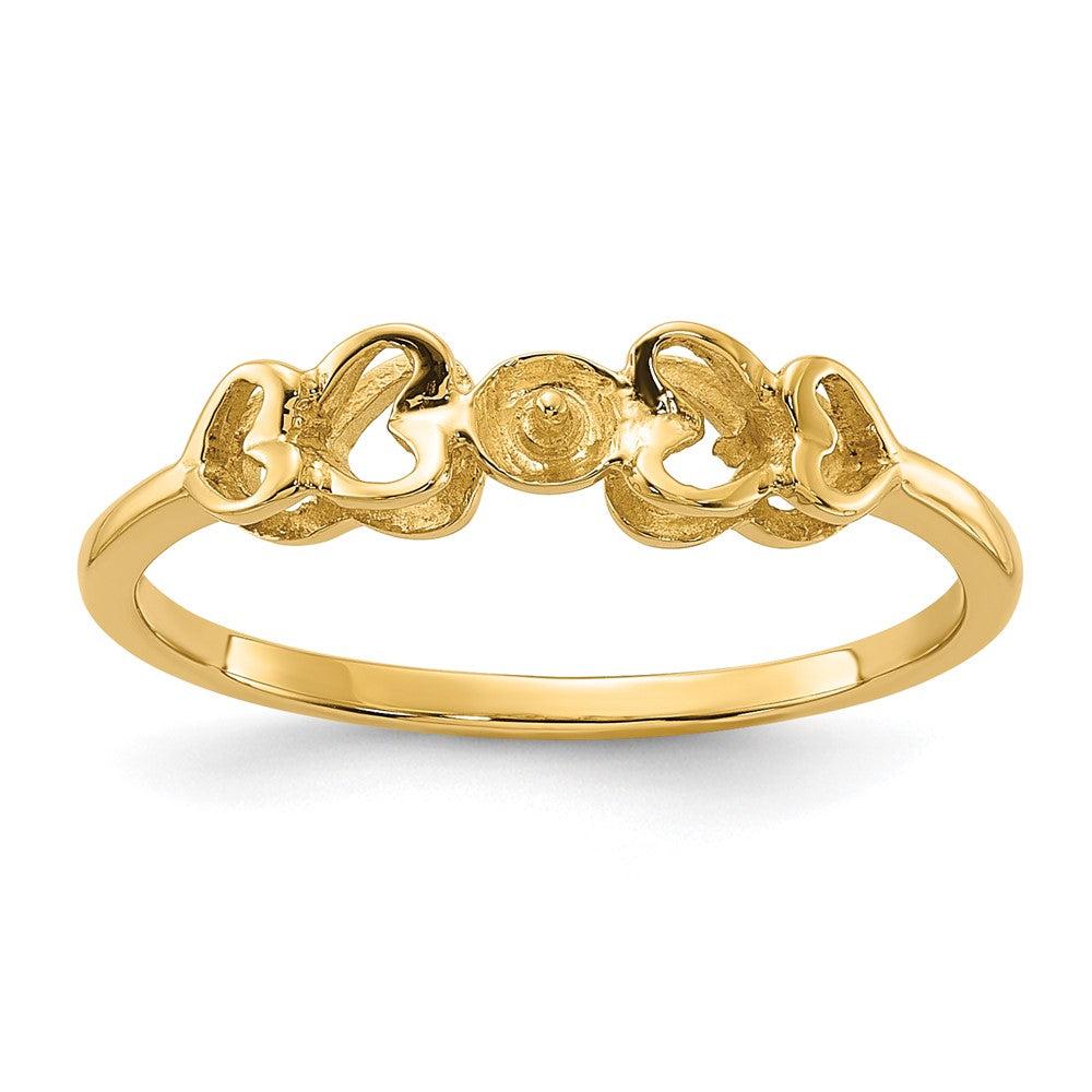 14k Polished Pearl Ring Mounting