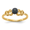 14k 4mm Black FW Cultured Pearl ring