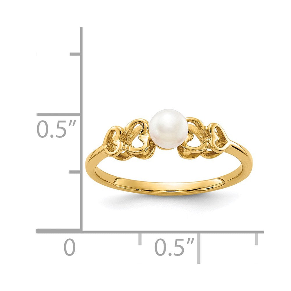 14k 4mm FW Cultured Pearl Ring