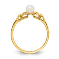 14k White Gold 4mm FW Cultured Pearl ring