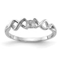 14k White Gold Polished Pearl Twisted Ring Mounting