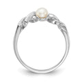 14k White Gold 4mm FW Cultured Pearl ring