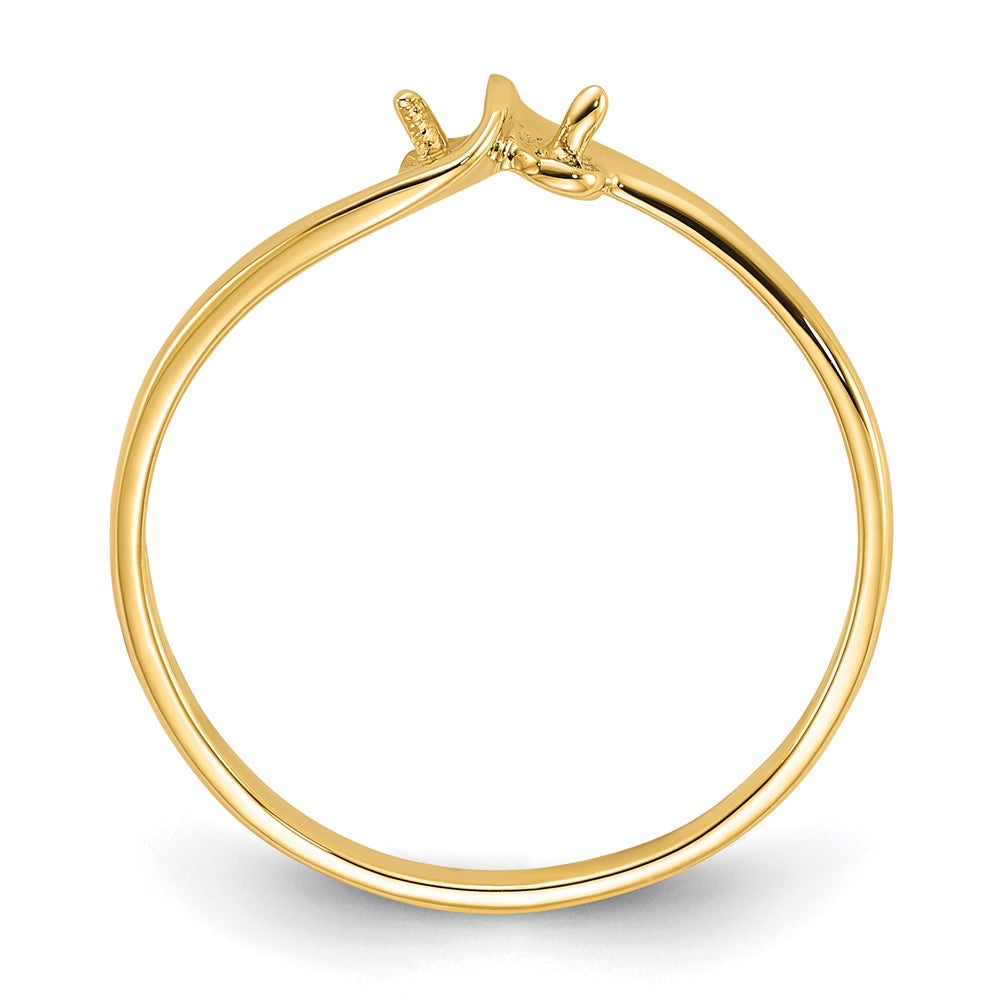 14k Polished Pearl Ring Mounting