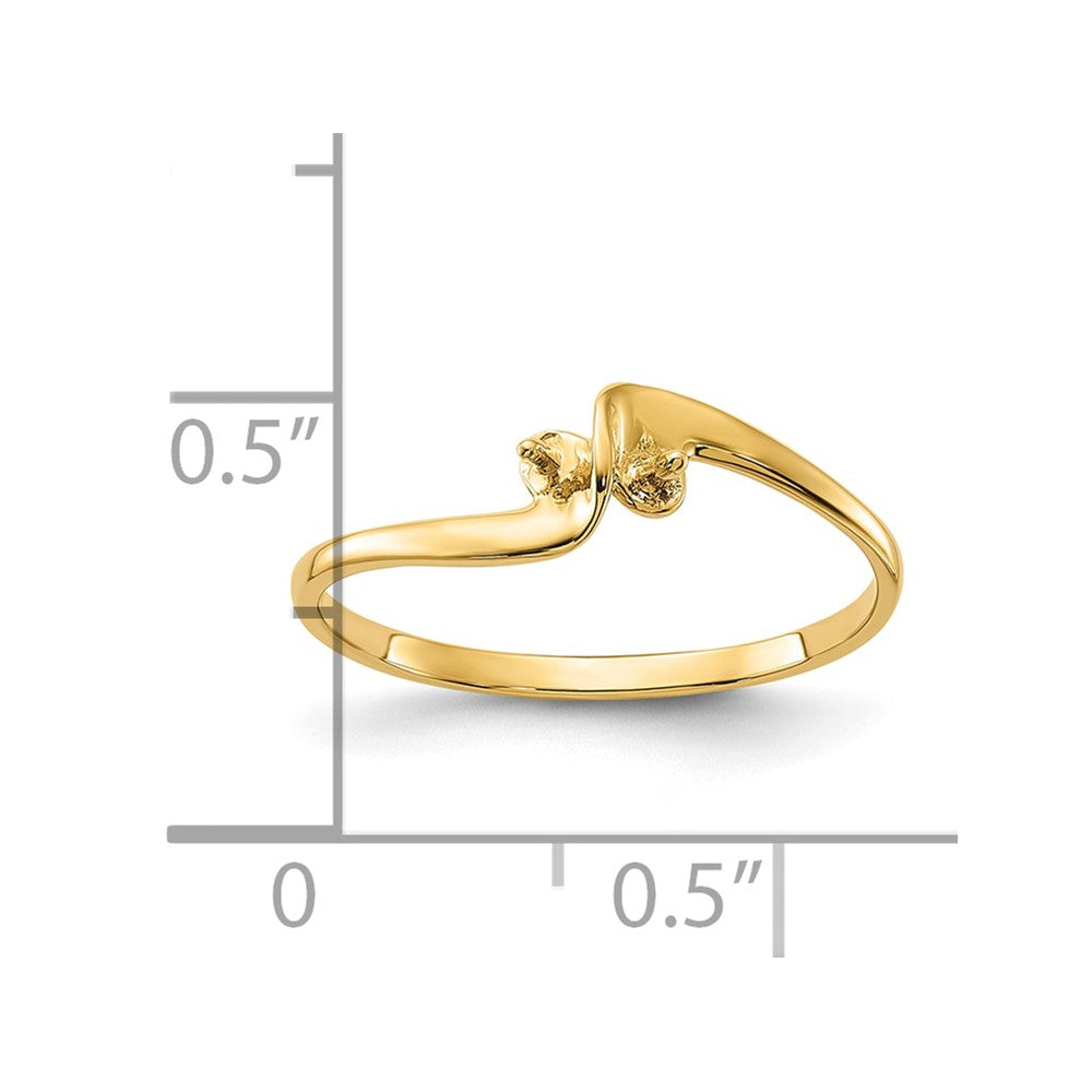 14k Polished Pearl Ring Mounting