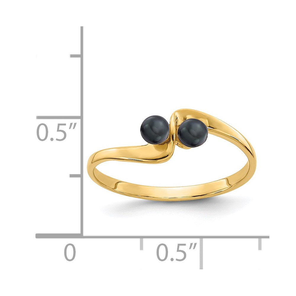 14k 3mm Black FW Cultured Pearl ring