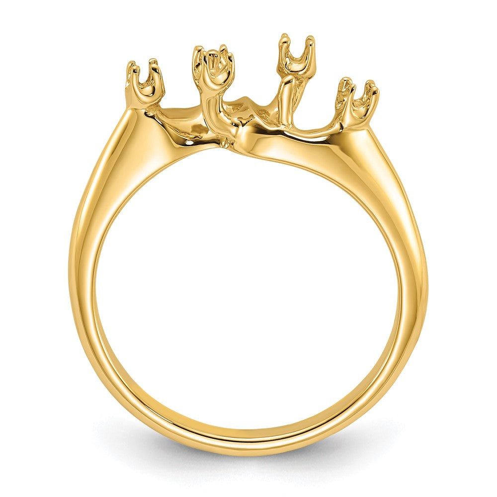 14k Polished Diamond & Pearl Ring Mounting