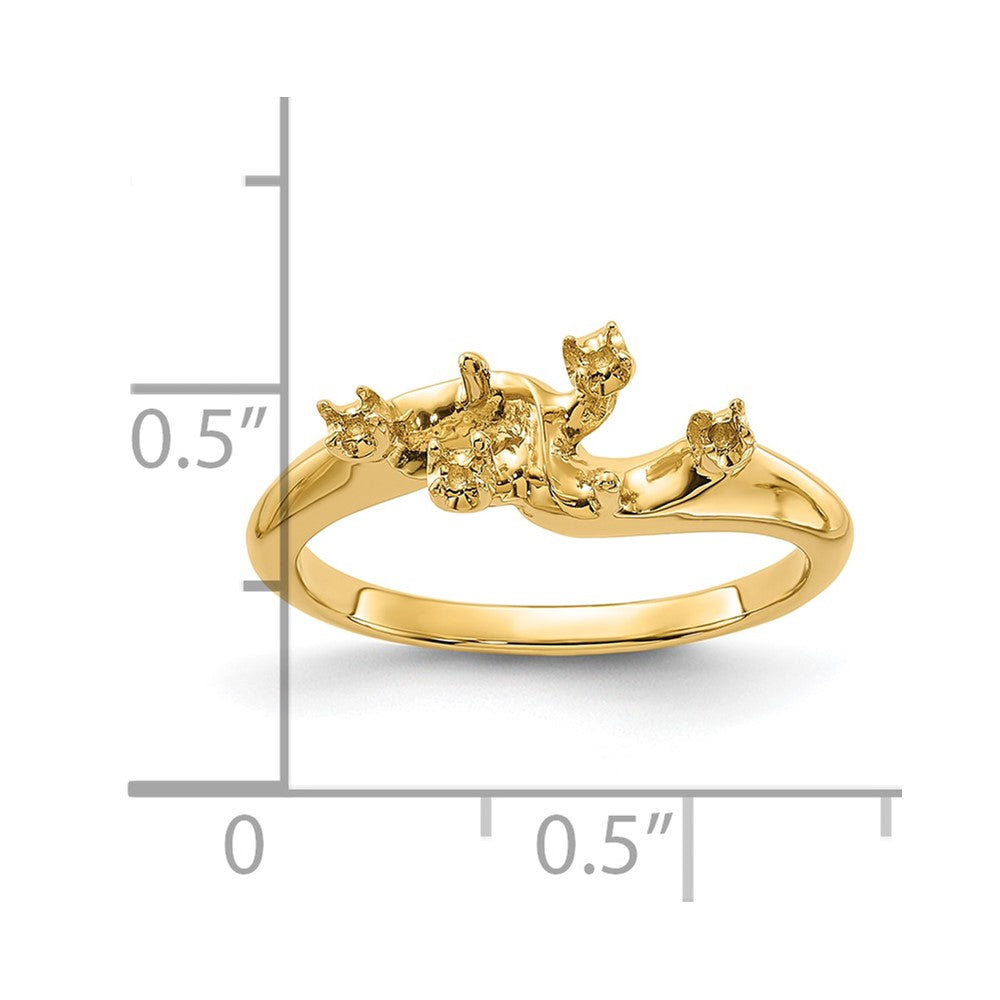 14k Polished Diamond & Pearl Ring Mounting