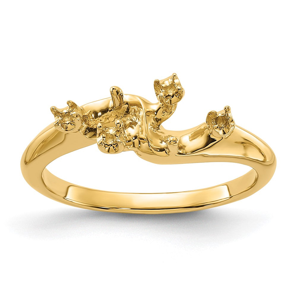 14k Polished Diamond & Pearl Ring Mounting