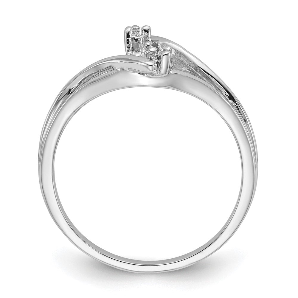 14k White Gold Polished Diamond & Pearl Ring Mounting