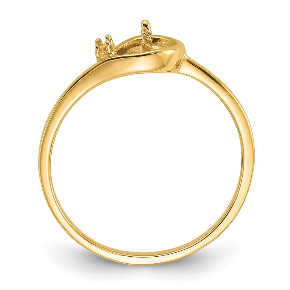14k Polished Diamond & Pearl Ring Mounting