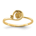 14k Polished Diamond & Pearl Ring Mounting