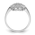 14k White Gold Polished Diamond & Pearl Scroll Ring Mounting