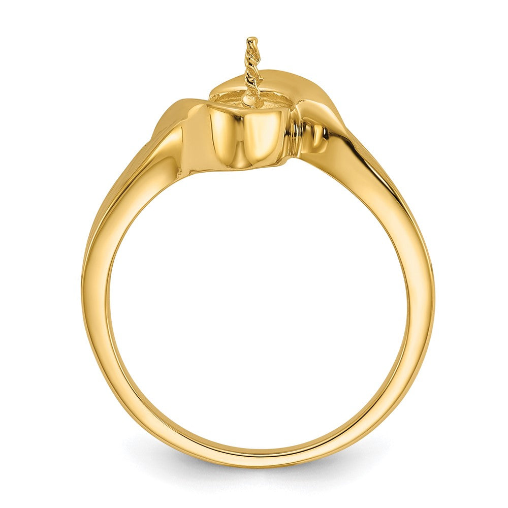 14k Polished Pearl Ring Mounting