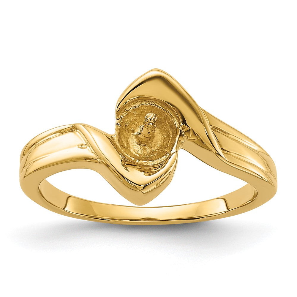 14k Polished Pearl Ring Mounting