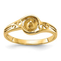 14k Polished Pearl Filigree Ring Mounting